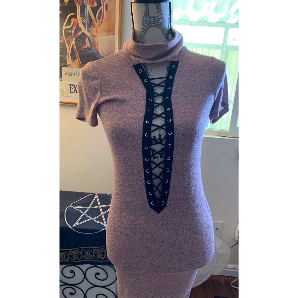short sleeve body con dress